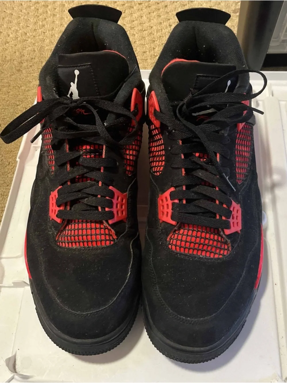 Nike Air Jordan 4 Retro Red Thunder Size 14 Pre-Owned CT8527-016 Red Black
